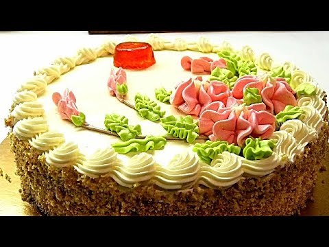 Видео: Советский "Бисквитно-кремовый" торт.Рецепт сливочного крема/Sponge Cream Cake