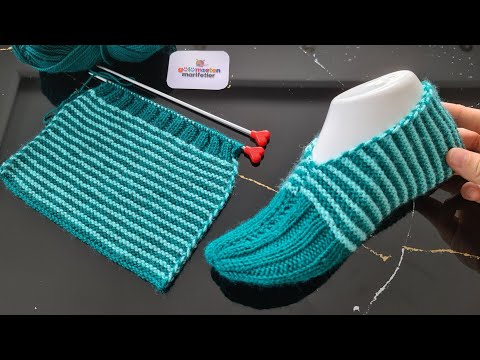 Видео: Учимся вязать; Новый дизайн, вязанная женская обувь, вязаные женские тапочки, вязаные пинетки для