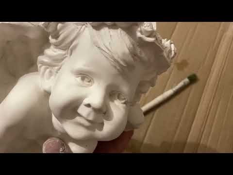 Видео: Как быстро убрать пузырьки на гипсовой фигурке. Покраска гипсовой фигурки.