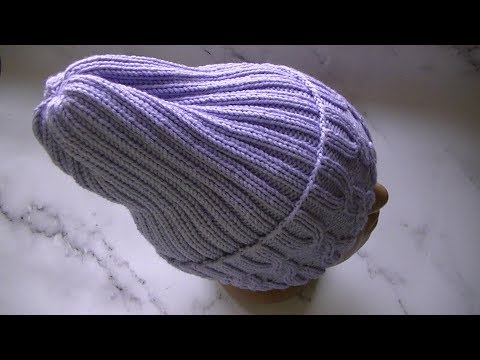 Видео: Вяжем шапку  резинкой 2*2 с красивым отворотом. Шапка Тыковка