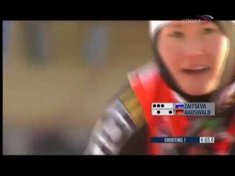 Видео: биатлон чемпионат мира 2009 (Пхенчхан) гонка преследования женщины