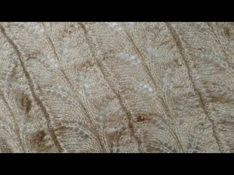 Видео: Узор спицами Ажурные листья