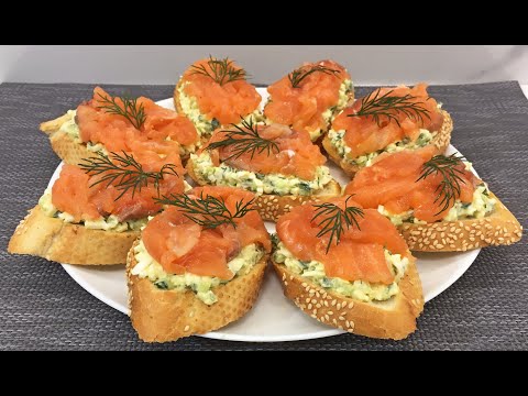 Видео: Праздничные Бутерброды с Красной Рыбой / Новогодние Бутерброды / Red Fish Sandwiches