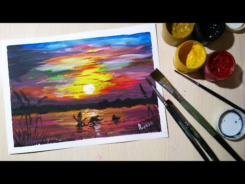 Видео: Утки на озере (гуашь для начинающих)