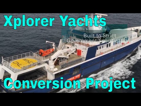 Видео: 71 метр / 233 фута НОВАЯ 19-узловая переоборудование XPLORER 71 ледового класса готово к началу.