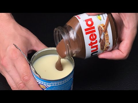 Видео: Десерт за 5 минут! Просто взбейте сгущенку с Нутеллой! Никакой выпечки и желатина!