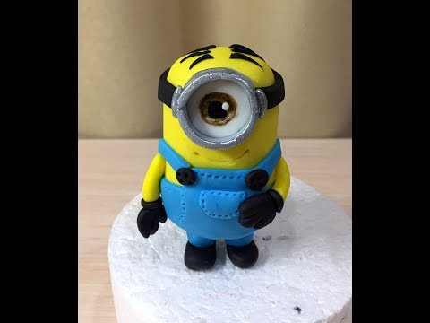 Видео: Миньон из мастики . Minions: How to make a minion . Фигурка миньона из мастики на торт .Танинторт
