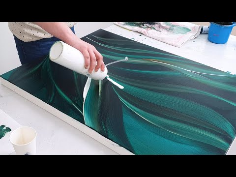 Видео: Как нарисовать абстрактные джунгли жидким акрилом