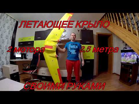 Видео: Двухмоторное летающее крыло размахом 2,5 метра