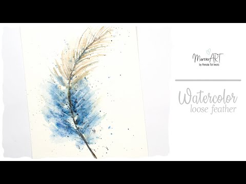 Видео: Рисование перьев акварелью — простая и увлекательная задача для начинающих