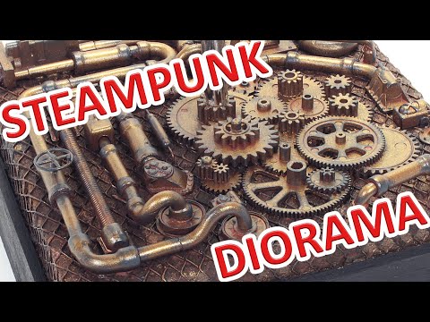 Видео: Как сделать подставку (мини стимпанк диораму) для Stemapunk Traktor 005