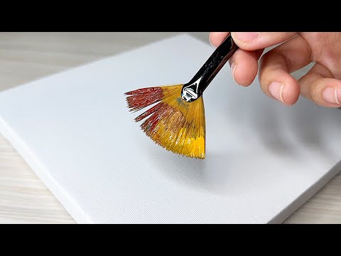 Видео: Простая осенняя картина тронет ваше сердце 🍂🧡 | Акриловая живопись для начинающих