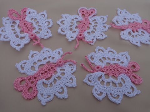 Видео: Как связать ажурную бабочку крючком. Урок вязания крючком.