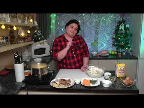 Видео: Суп Затирка. нАчинка. Большие галушки с куриными потрошками