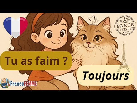 Видео: Диалог девочки и кота: знакомые французские фразы для изучения словарного запаса
