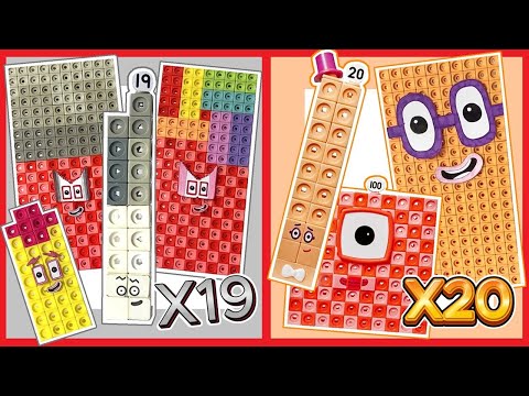 Видео: Таблицы умножения на девятнадцать и двадцать (Numberblocks) | Math Link Кубики Умножение X19 X20 ...