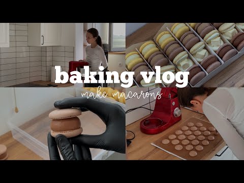 Видео: BAKING VLOG 🍰 making 4 flavors of macarons | готовлю 4 вкуса пирожных макарон