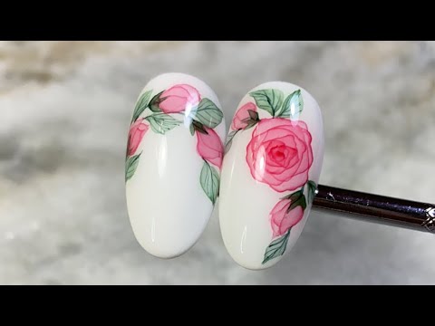Видео: Запись эфира. Акварельная роспись ногтей. Розы 🌹