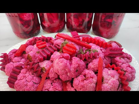 Видео: Солёная ЦВЕТНАЯ КАПУСТА со свеклой!!! Ծաղկակաղամբի կարմիր թթու բազուկով