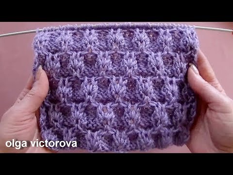 Видео: Объемный узор 449 Узоры спицами