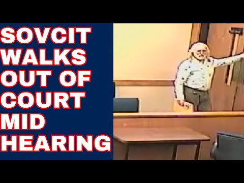 Видео: Суверенный гражданин покидает зал суда во время слушания