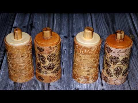 Видео: 4 туеса с орнаментом пейсли, новые штампы в деле. DIY.