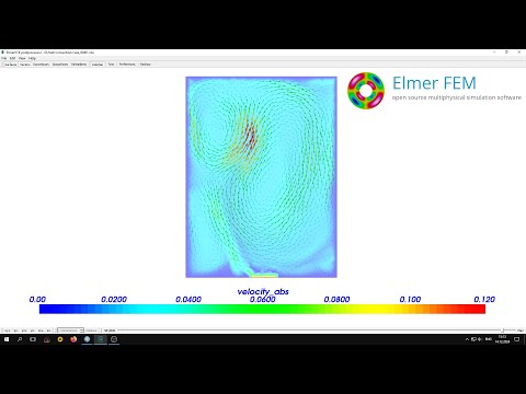 Видео: Тепловая конвекция в Elmer