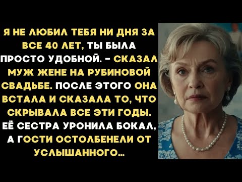 Видео: Я не любил тебя все 40 лет, ты была просто удобной — сказал муж жене на годовщине. Гости остолбенели