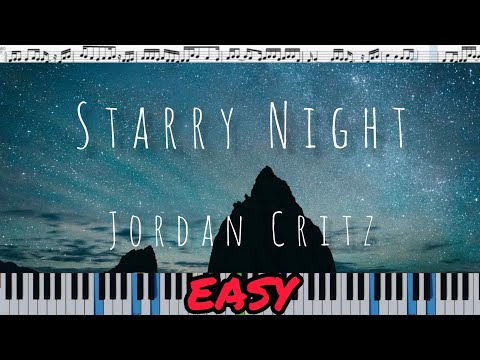 Видео: Jordan Critz - Starry Night (кавер на пианино + ноты) easy