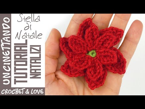 Видео: Как быстро и легко связать рождественский цветок крючком (субтитры на английском и испанском языках)