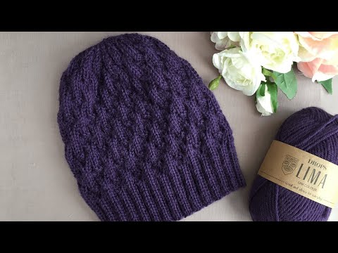 Видео: ВЯЗАНАЯ ШАПКА СПИЦАМИ ДЛЯ ВСЕХ ВОЗРАСТОВ"BLUEBERRY HAT" KNITTED HAT