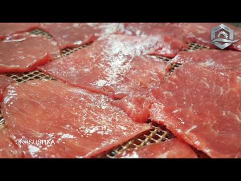 Видео: Сушка мясных снеков, чипсов, джерков. Сушка 🥩мяса на 🔴инфракрасном сушильном оборудовании УКРСУШКА