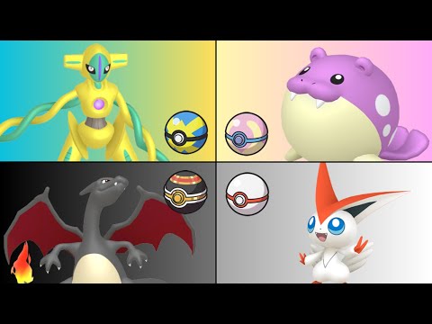 Видео: Пары блестящих покемонов и покеболов