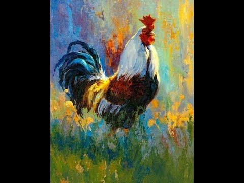 Видео: Как рисовать петуха.  Получите 50 уроков в описании ролика.
