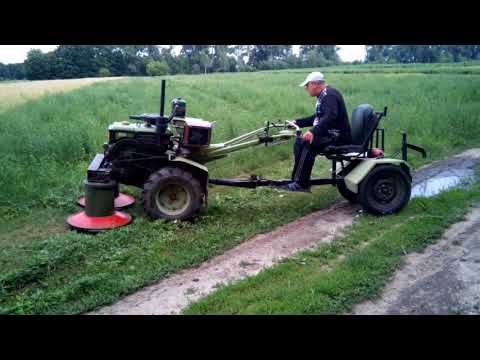 Видео: Самодельная роторная косарка к мотоблоку 1.35 | Косим отаву | Часть 4