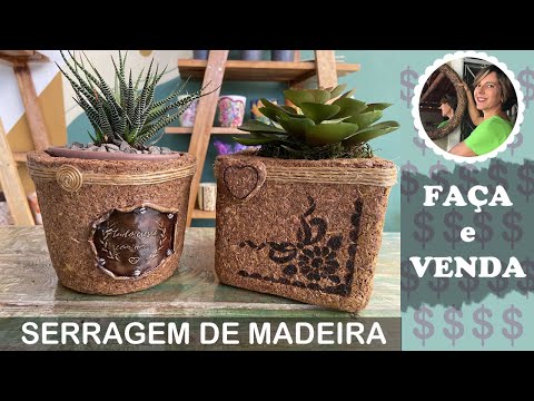 Видео: Сделай сам - Как сделать красивую кашпо из древесных опилок - изготовление и продажа