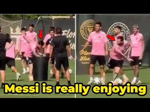 Видео: Лионель Месси сегодня развлекается на тренировке с командой
