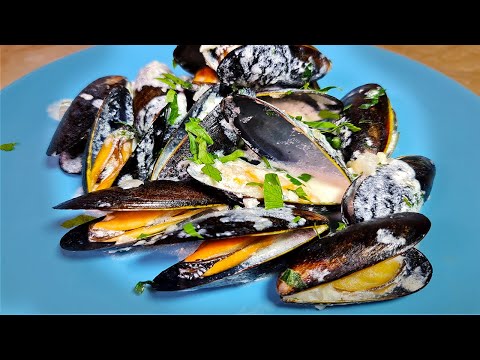 Видео: Как приготовить замороженные мидии в сливочном соусе