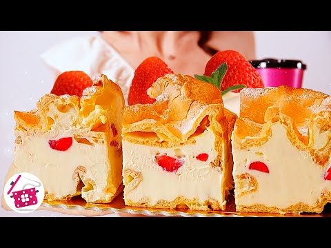 Видео: ТАЕТ во Рту! Торт ПЛОМБИР! Карпатка с Клубникой. Готовим Дома