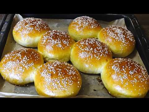 Видео: Нежные пушистые хлопковые булочки с кунжутом. Подходит для сэндвичей и гамбургеров!
