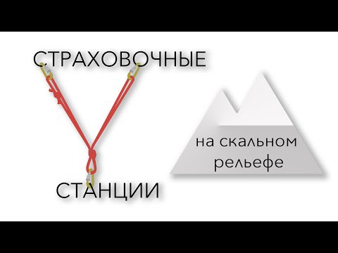 Видео: Страховочные станции на скальном рельефе. От простого к сложному.