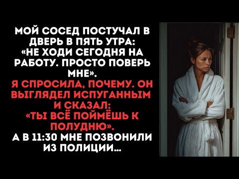 Видео: Мой сосед постучал в дверь в пять утра:«Не ходи сегодня на работу. Просто поверь мне»