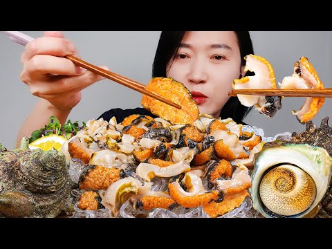 Видео: Корейская еда раковина сашими мукбанг звуки еды