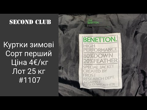 Видео: Куртки зимові. Сорт перший. Ціна 4€/кг. Лот 25 кг. #1107