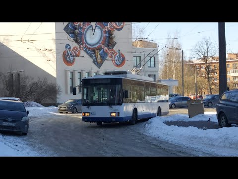 Видео: Троллейбус, маршрут №34 (сокращенная трасса) ВМЗ-5298.01 б.6805 (10.03.2021) Санкт-Петербург