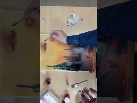 Видео: Зимний пейзаж. Батик. завершение.