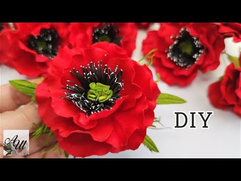 Видео: DIY/МК 🌿🌺🌿Як зробити яскравий МАК ІЗ ФОАМІРАНУ