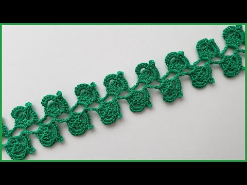 Видео: ЛЕНТОЧНОЕ КРУЖЕВО - Веточка листиков. Вязание крючком / Crochet Lace Ribbon