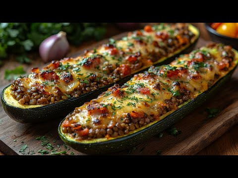 Видео: Веганские лодочки из цуккини с начинкой из чечевицы. Легкий и полезный рецепт в духовке