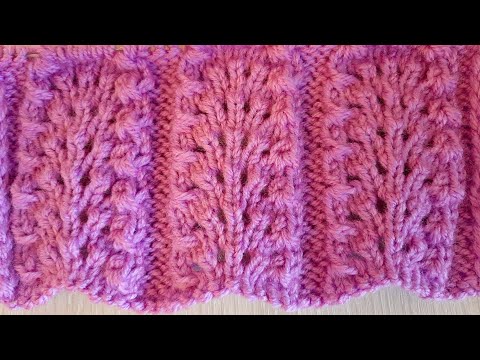 Видео: Узор "Павлиний хвост" | вяжется спицами | МК для начинающих